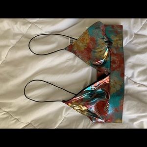 Urban Outfitters metallic floral rave bralette
